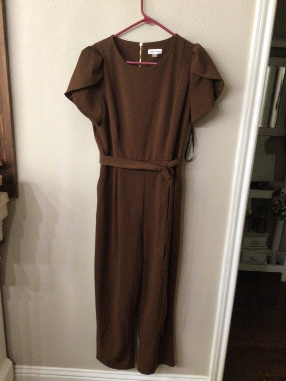 Beautiful Calvin Klein, milk chocolate and colored romper. Size 16.